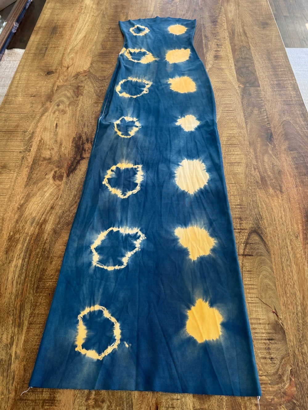 Dana Foley Tie-Dye Maxi Dress in Navy and Yellow
